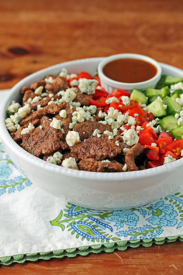 Black and Blue Steak Salad close up