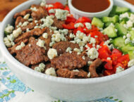 Black and Blue Steak Salad in a bowl