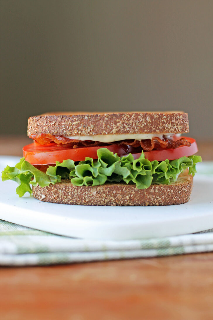 BLT Sandwich with Garlic Aioli close up