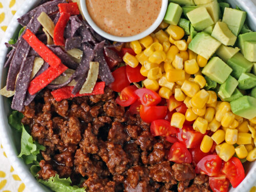 Beef Taco Salad with Salsa-Ranch Dressing