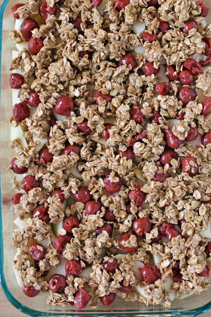 Cherry Apple Crisp before baking