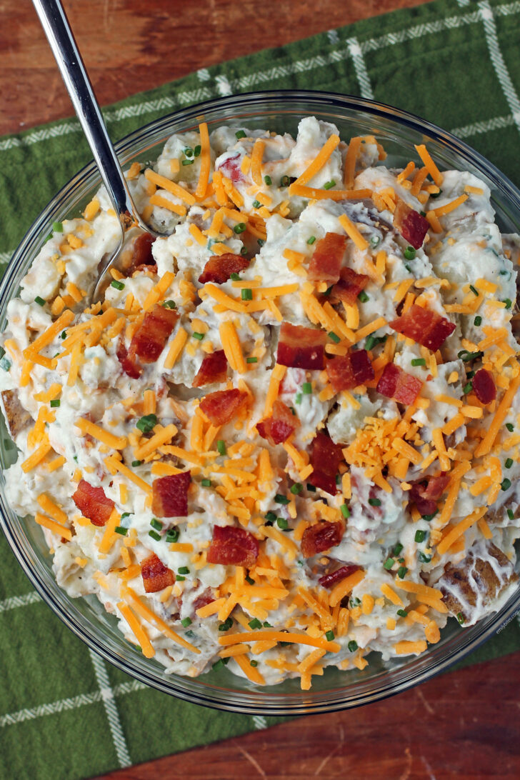 Loaded Potato Salad overhead shot