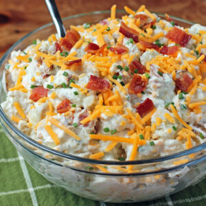 Loaded Potato Salad in a serving bowl