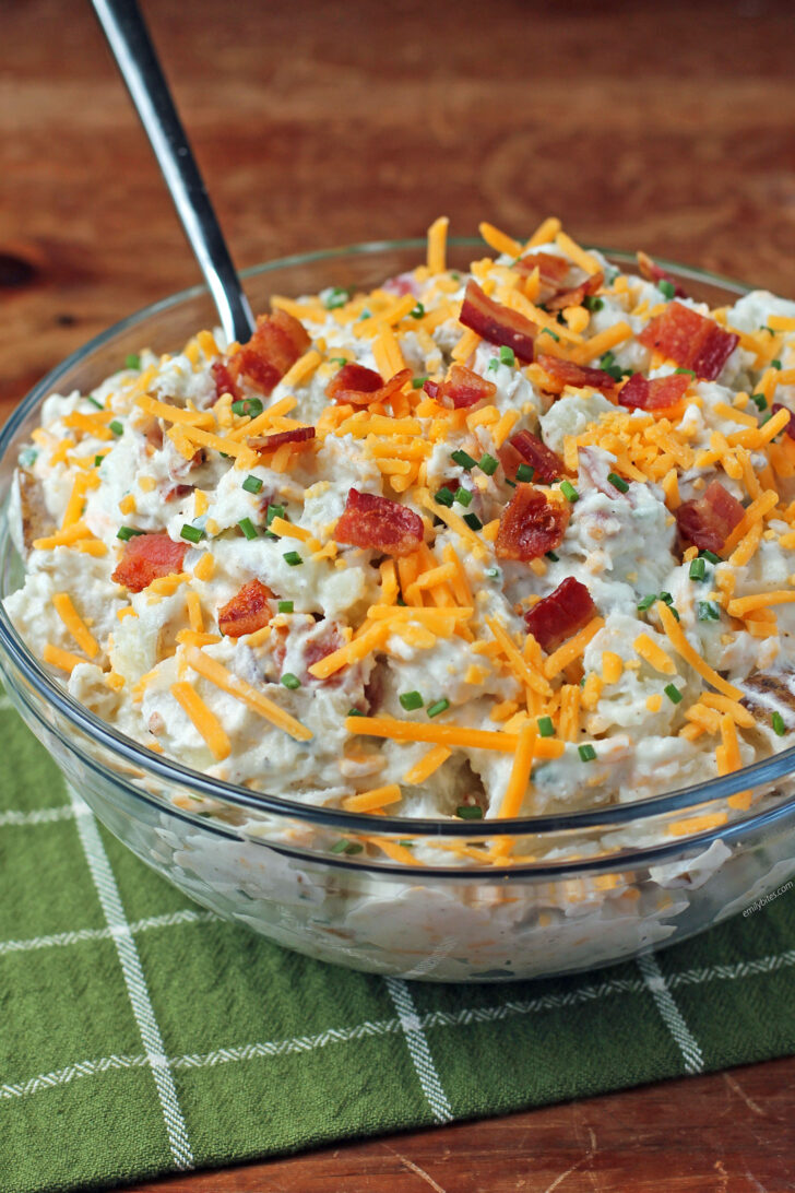 Loaded Potato Salad in a serving bowl