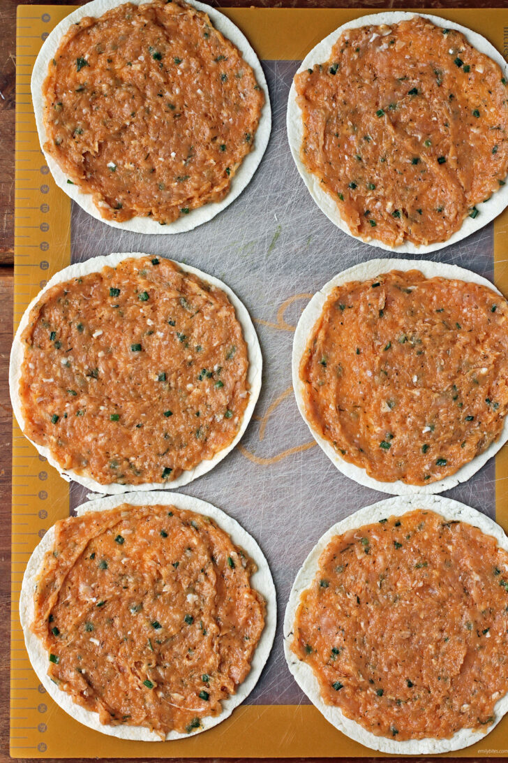 Buffalo Chicken Smashed Tacos before cooking