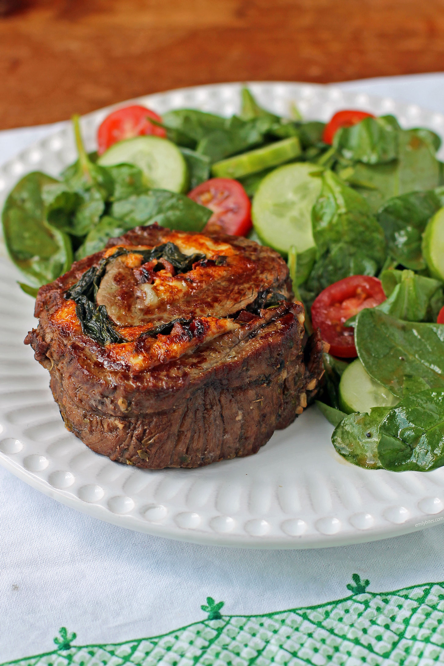 Stuffed Balsamic Flank Steak Pinwheels