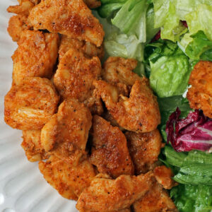 Brown Sugar Mustard Rubbed Chicken Bites close up