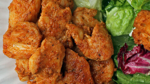 Brown Sugar Mustard Rubbed Chicken Bites close up