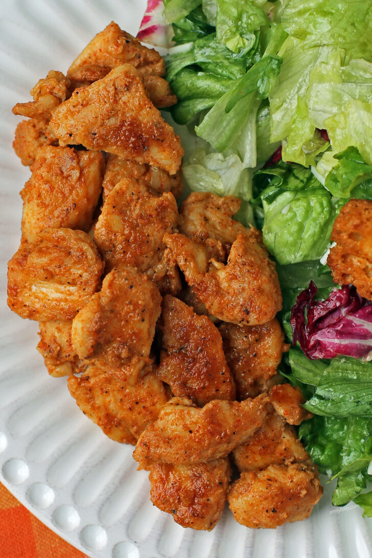 Brown Sugar Mustard Rubbed Chicken Bites close up