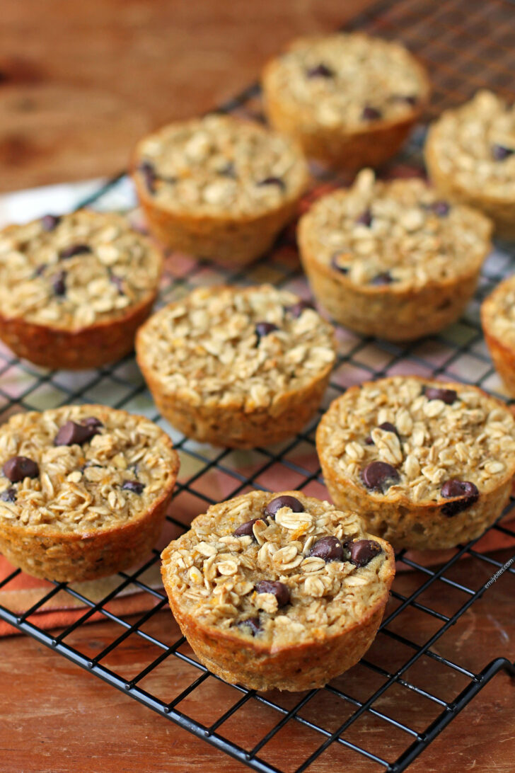 Orange Chocolate Baked Oatmeal Singles close up
