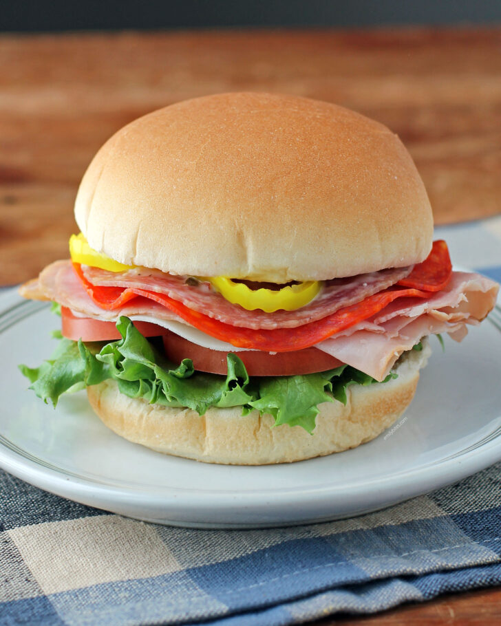 Italian Grinder Sandwich on a plate