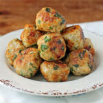 Greek Chicken Meatballs in a pile on a plate