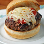 Stuffed Pizza Burger on a plate