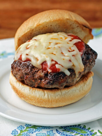 Stuffed Pizza Burger on a plate