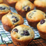 Blackberry Vanilla Muffins cooling on the rack