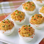 Cajun Deviled Eggs ready to serve