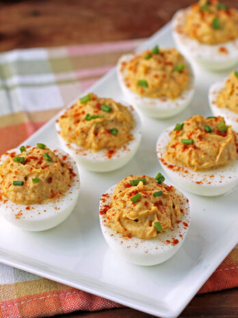 Cajun Deviled Eggs ready to serve