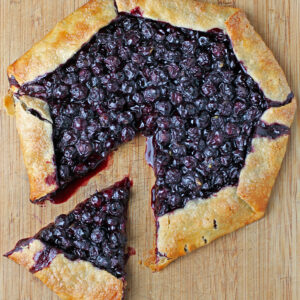Easy Blueberry Galette slice removed