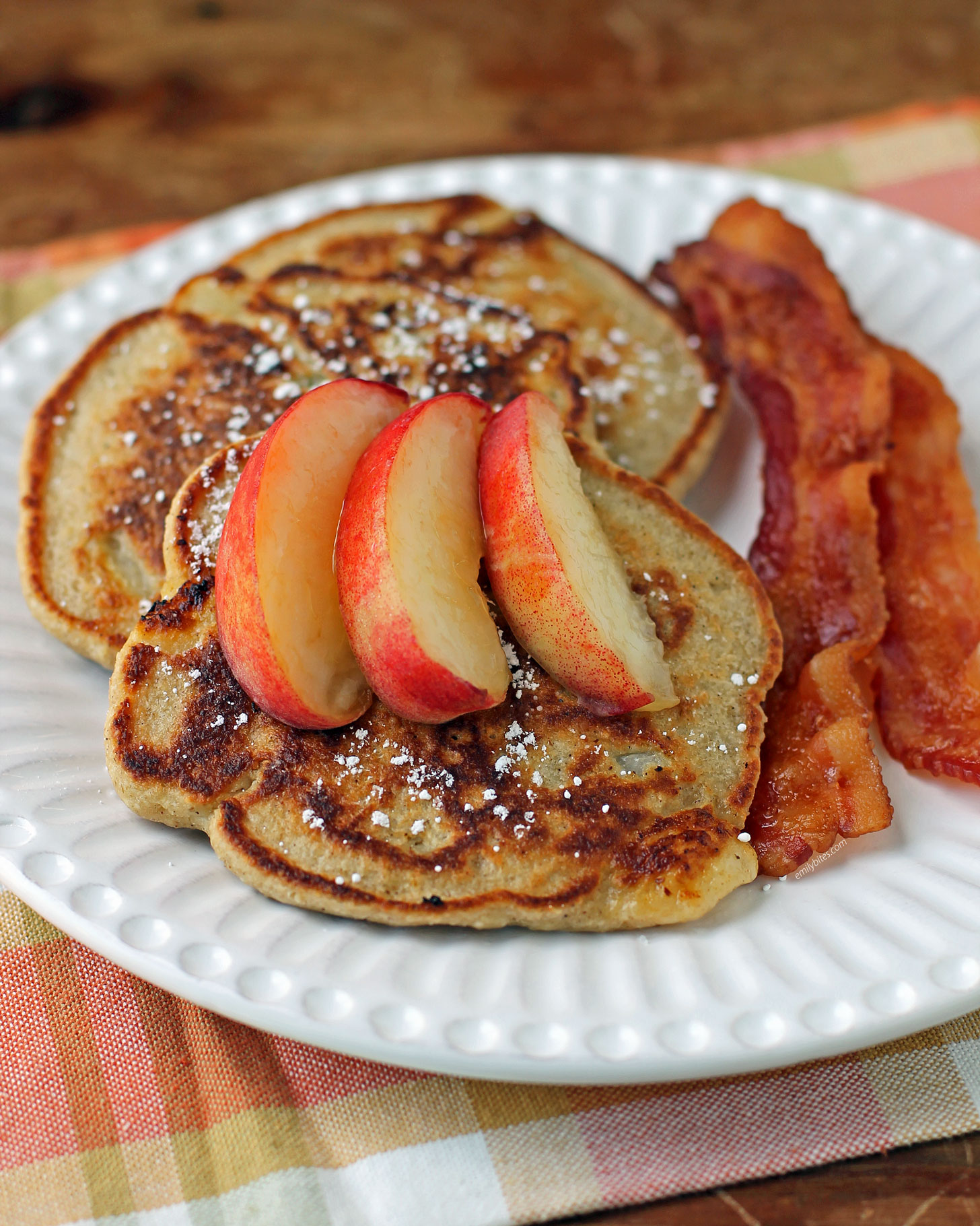 Peach Oatmeal Pancakes