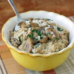 Savory Garlic Parmesan Oatmeal with Mushrooms in a bowl