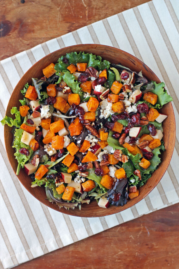 Autumn Harvest Salad overhead in a bowl