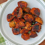 Buffalo Roasted Potatoes overhead on a plate